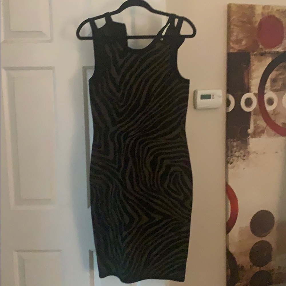 Tiger print sleeveless sweater dress